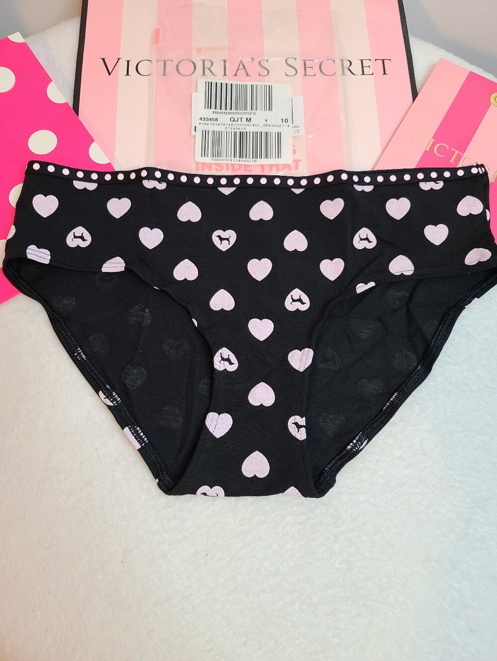 VS PINK Graphic Cotton Classic Low Rise Hipster Panty Size M